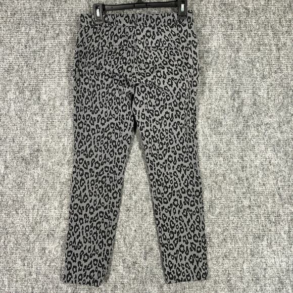 Banana Republic Womens Sloan Pants 2 Gray Cheetah Mid Rise Skinny Office‎ Casual - Picture 2 of 11